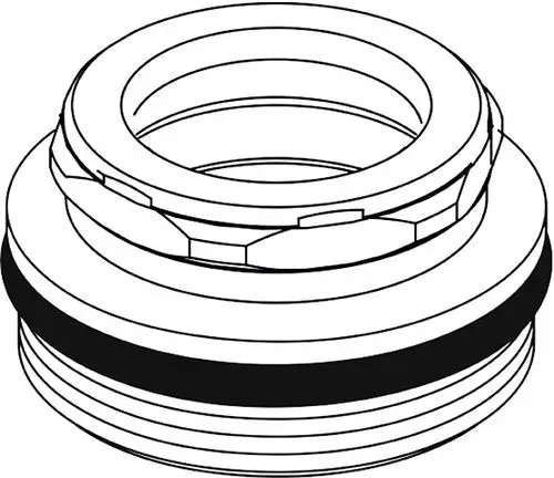 Gewindering von Ideal Standard, mit mehreren Rillen und einer abgedichteten Fläche, zur Verwendung in Verbindung mit kompatiblen Gewindeanschlüssen.